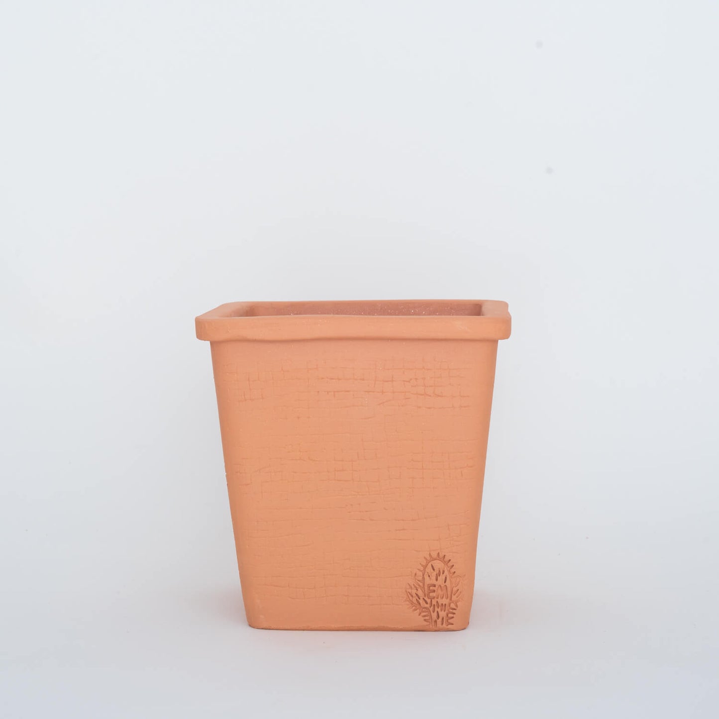 VASO QUADRADO MÉDIO 14x14 - RATTAN TERRACOTA