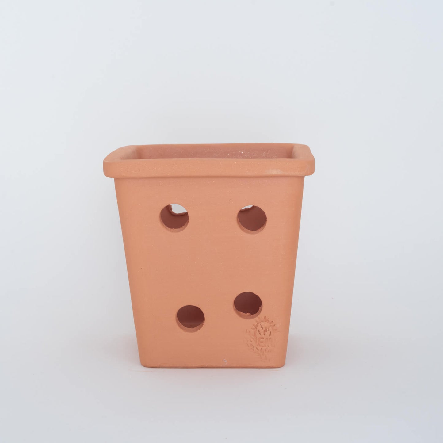 VASO QUADRADO ORQUÍDEA - BARRO TERRACOTA